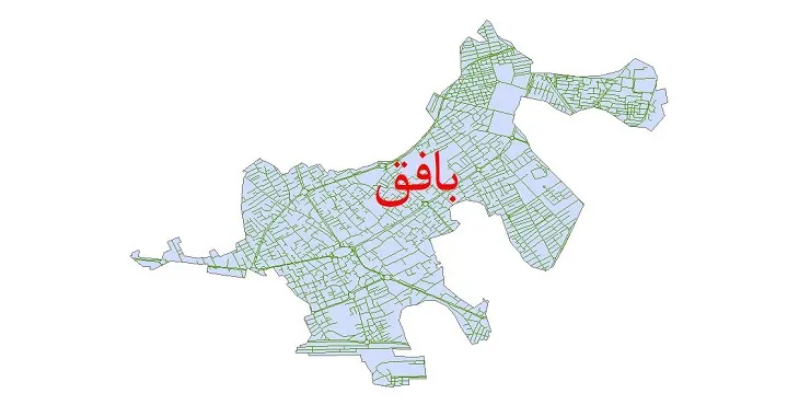 جدیدترین نقشه شیپ فایل شبکه معابر شهر بافق + pdf