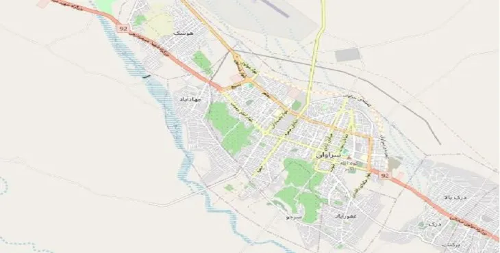 جدیدترین نقشه pdf شهر سراوان