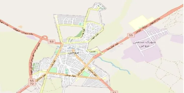 جدیدترین نقشه pdf شهر بروجن