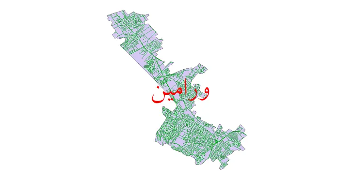 جدیدترین نقشه شیپ فایل شبکه معابر شهر ورامین + pdf