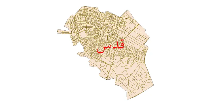 جدیدترین نقشه شیپ فایل شبکه معابر شهر قدس + pdf