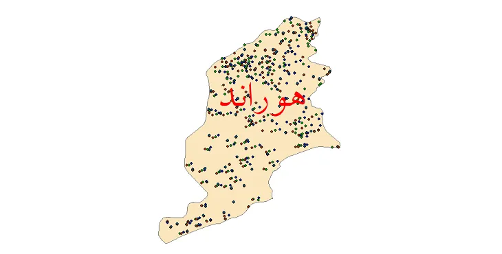 شیپ فایل جمعیت نقاط شهری و روستایی شهرستان هوراند از سال 1335 تا 1395