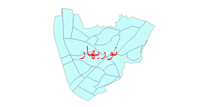 جدیدترین نقشه شیپ فایل شبکه معابر شهر نوربهار + pdf