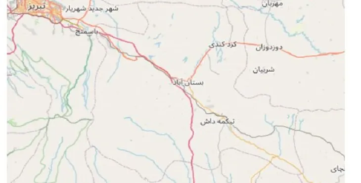 جدیدترین نقشه pdf شهرستان بستان آباد