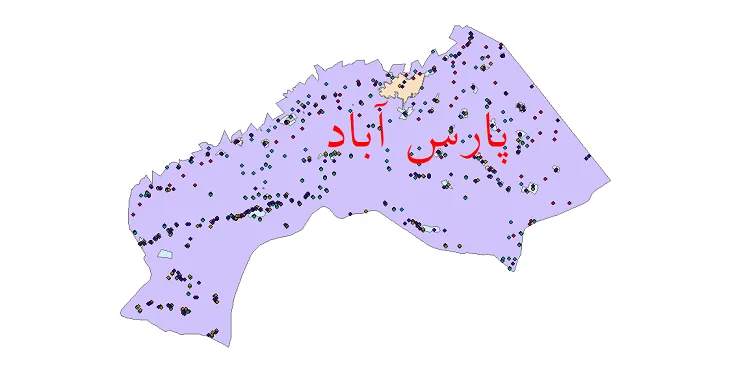 شیپ فایل جمعیت نقاط شهری و روستایی شهرستان پارس آباد از سال 1335 تا 1395