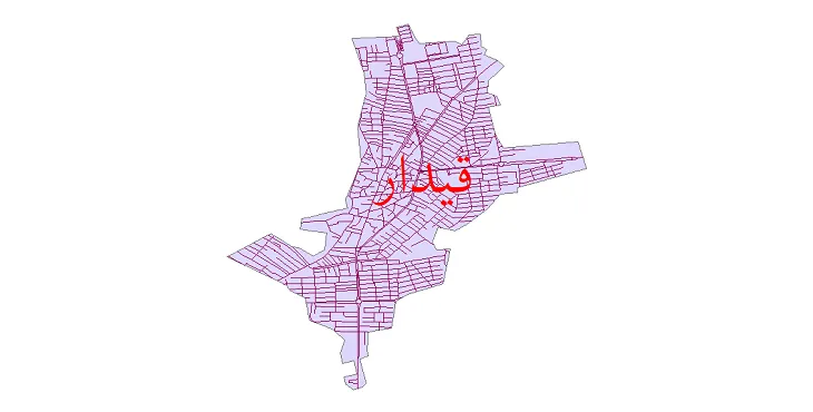 جدیدترین نقشه شیپ فایل شبکه معابر شهر قیدار + pdf