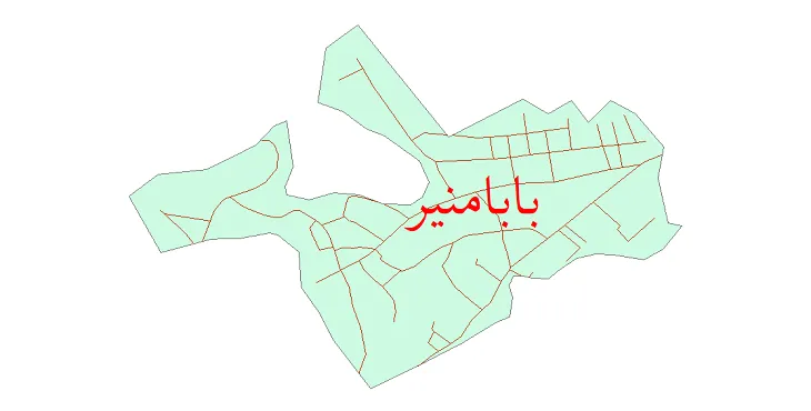 جدیدترین نقشه شیپ فایل شبکه معابر شهر بابامنیر + pdf