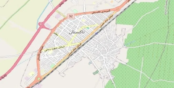 جدیدترین نقشه pdf شهر تاکستان