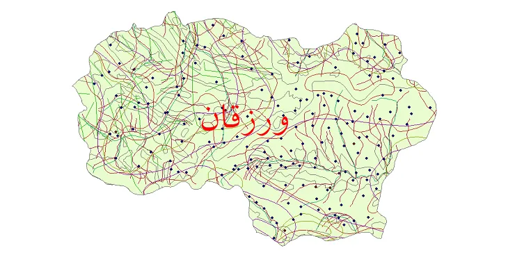 جدیدترین نقشه های شیپ فایل شهرستان ورزقان