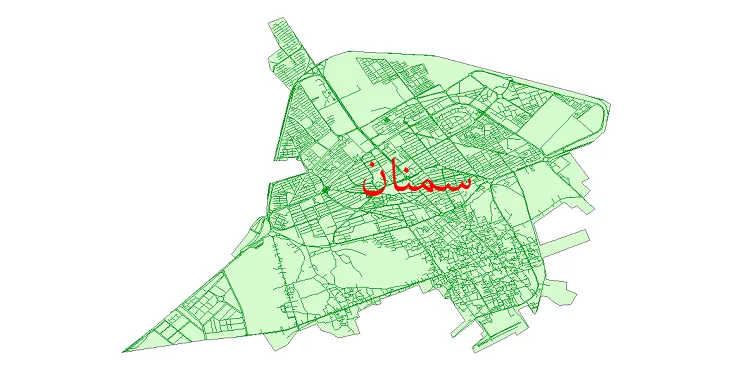 جدیدترین نقشه شیپ فایل شبکه معابر شهر سمنان + pdf