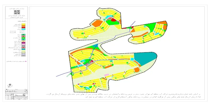 نقشه کاربری اراضی ناحیه واصفجان پردیس + با کیفیت بالا