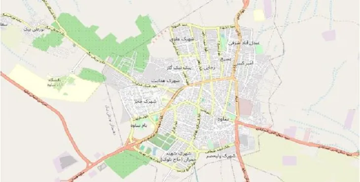 جدیدترین نقشه pdf شهر ساوه