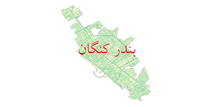 جدیدترین نقشه شیپ فایل شبکه معابر شهر بندر کنگان + pdf