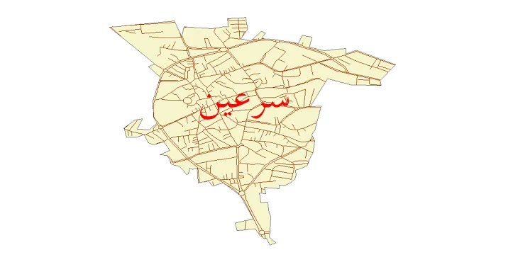 جدیدترین نقشه شیپ فایل شبکه معابر شهر سرعین + pdf