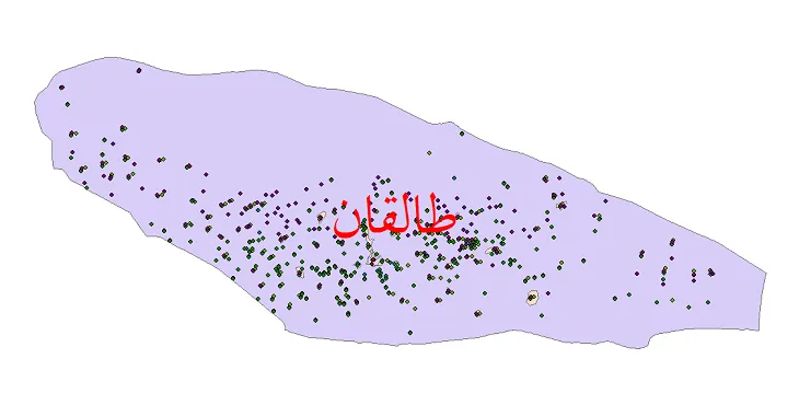 شیپ فایل جمعیت نقاط شهری و روستایی شهرستان طالقان از سال 1335 تا 1395