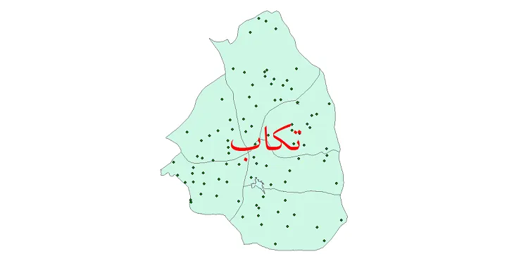 شیپ فایل تقسیمات سیاسی شهرستان تکاب + فایل pdf