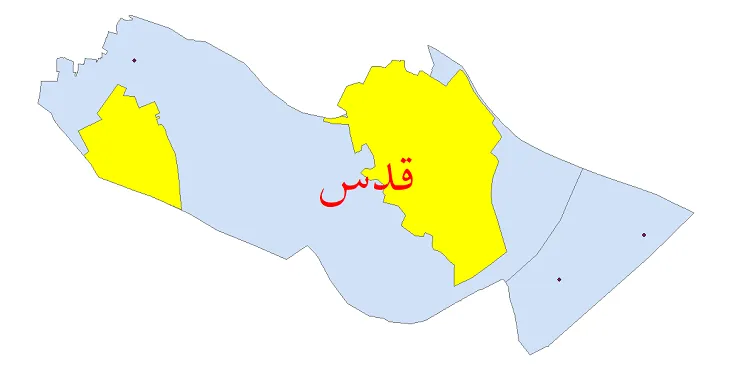 شیپ فایل تقسیمات سیاسی شهرستان قدس + فایل pdf