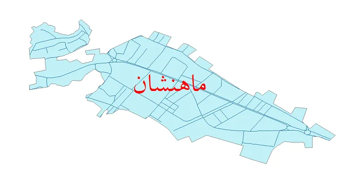 جدیدترین نقشه شیپ فایل شبکه معابر شهر ماهنشان + pdf