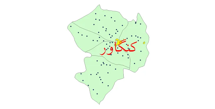 شیپ فایل تقسیمات سیاسی شهرستان کنگاور + فایل pdf