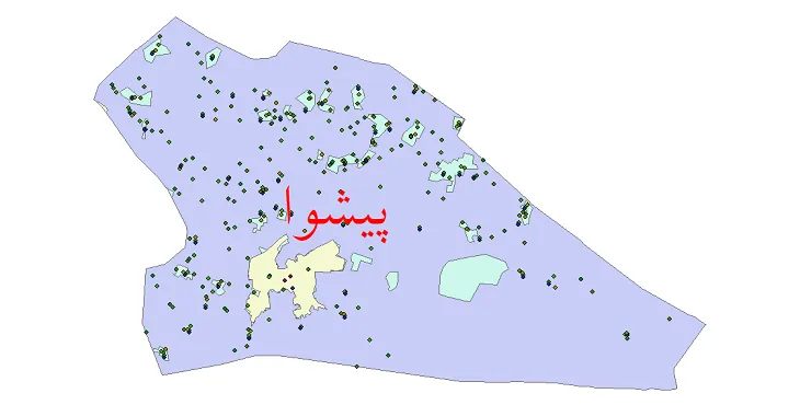 شیپ فایل جمعیت نقاط شهری و روستایی شهرستان پیشوا از سال 1335 تا 1395