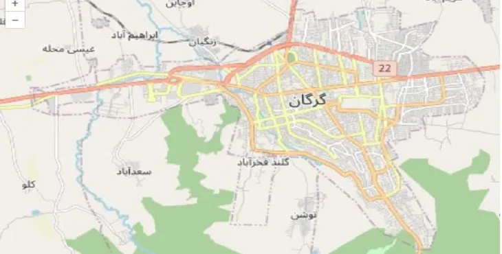 جدیدترین نقشه pdf شهر گرگان