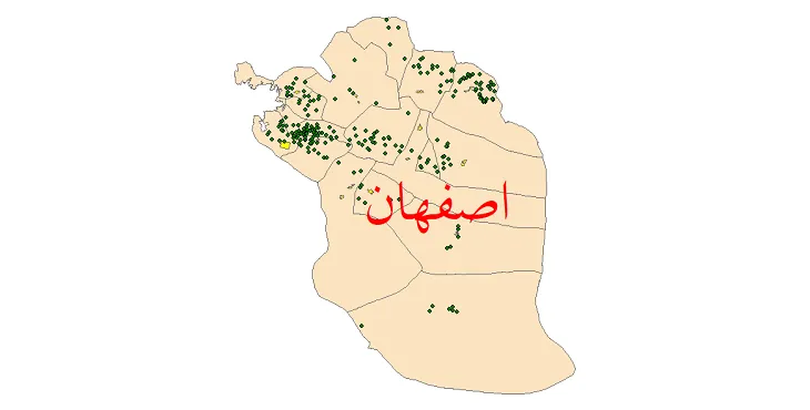 دانلود نقشه شیپ فایل (GIS) تقسیمات سیاسی شهرستان اصفهان سال 1400