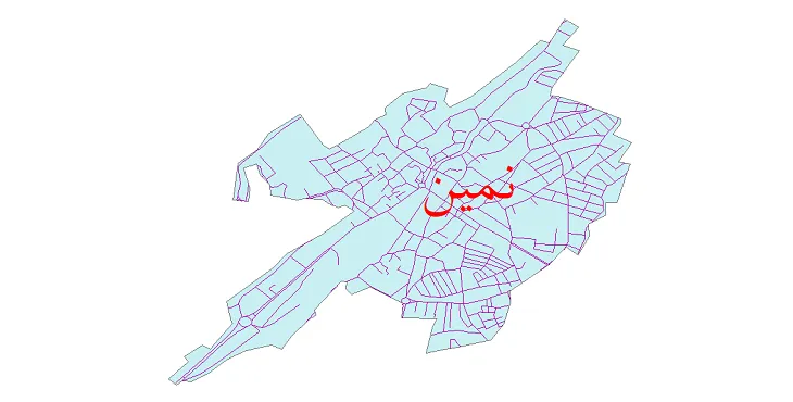 جدیدترین نقشه شیپ فایل شبکه معابر شهر نمین + pdf