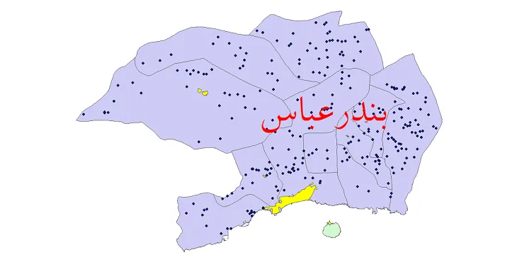 شیپ فایل تقسیمات سیاسی شهرستان بندرعباس + فایل pdf