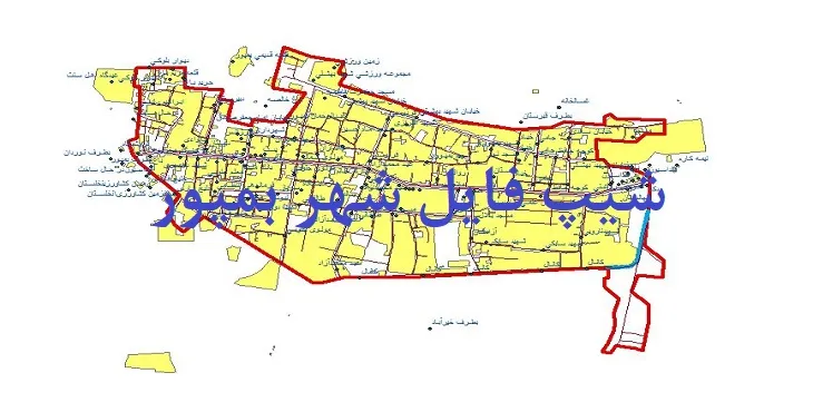 دانلود نقشه شیپ فایل (لایه GIS) شهر بمپور