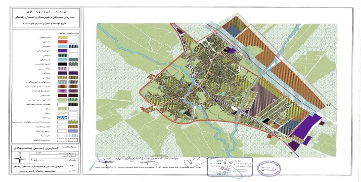 نقشه کاربری اراضی شهر خرمدره | با کیفیت بالا