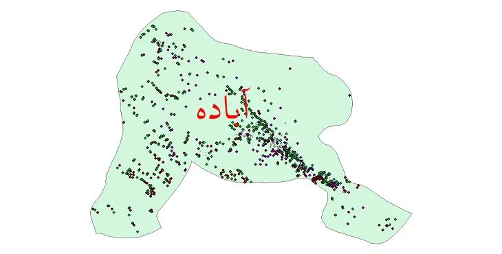 دانلود نقشه شیپ فایل جمعیت نقاط شهری و روستایی شهرستان آباده از سال 1335 تا 1395