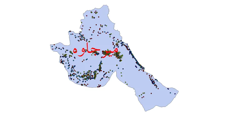 شیپ فایل جمعیت نقاط شهری و روستایی شهرستان میرجاوه از سال 1335 تا 1395