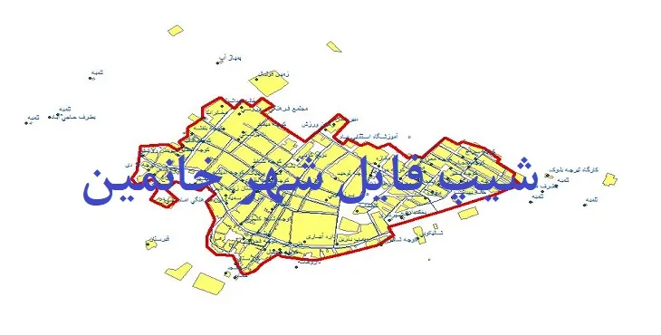 دانلود نقشه شیپ فایل (لایه GIS) شهر خانمین