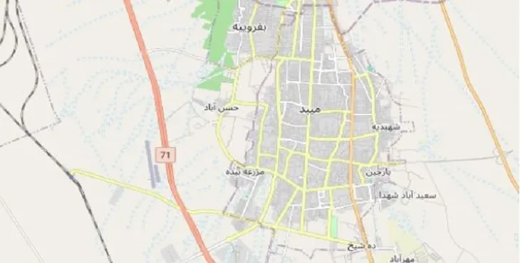 جدیدترین نقشه pdf شهر میبد