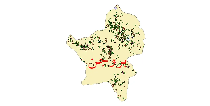 شیپ فایل جمعیت نقاط شهری و روستایی شهرستان بروجن از سال 1335 تا 1395
