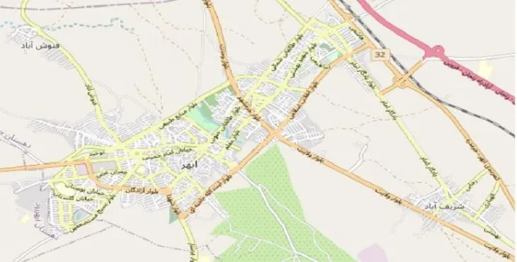 جدیدترین نقشه pdf شهر ابهر