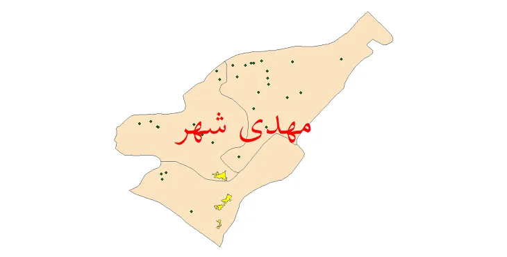 شیپ فایل تقسیمات سیاسی شهرستان مهدی شهر + فایل pdf