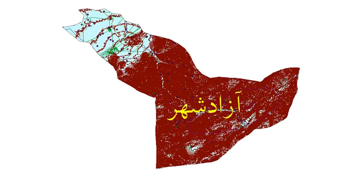 جدیدترین نقشه های شیپ فایل شهرستان آزادشهر
