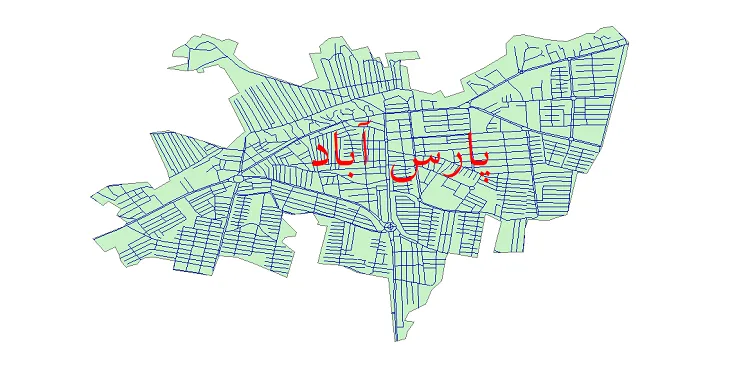 جدیدترین نقشه شیپ فایل شبکه معابر شهر پارس آباد + pdf