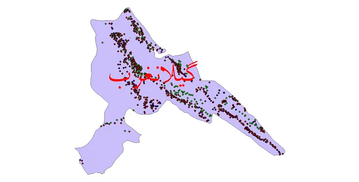 شیپ فایل جمعیت نقاط شهری و روستایی شهرستان گیلانغرب از سال 1335 تا 1395