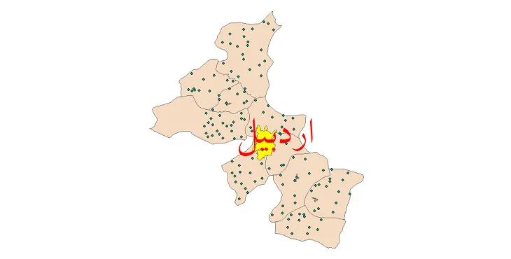 شیپ فایل تقسیمات سیاسی شهرستان اردبیل + فایل pdf