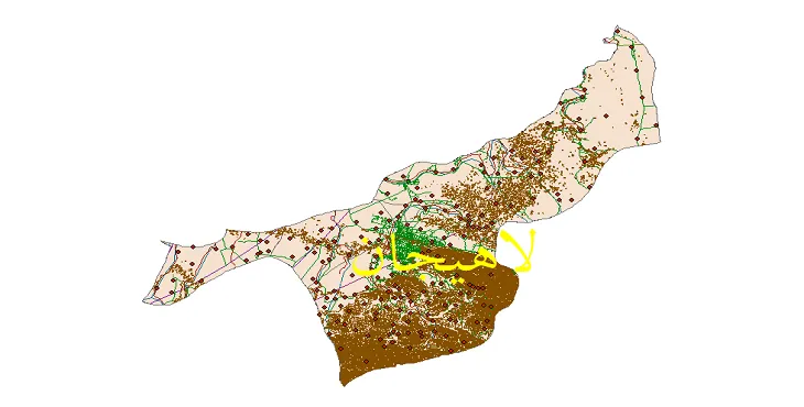 دانلود نقشه های شیپ فایل شهرستان لاهیجان + کاملترین لایه GIS