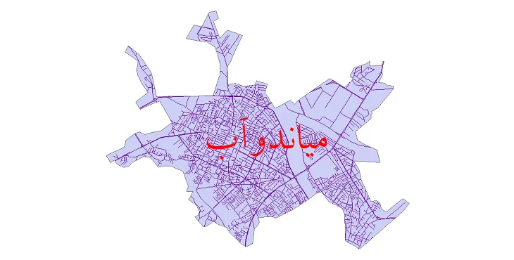 جدیدترین نقشه شیپ فایل شبکه معابر شهر میاندوآب + pdf