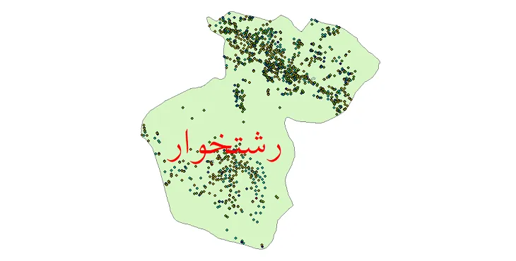شیپ فایل جمعیت نقاط شهری و روستایی شهرستان رشتخوار از سال 1335 تا 1395