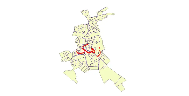 جدیدترین نقشه شیپ فایل شبکه معابر شهر زهک + pdf