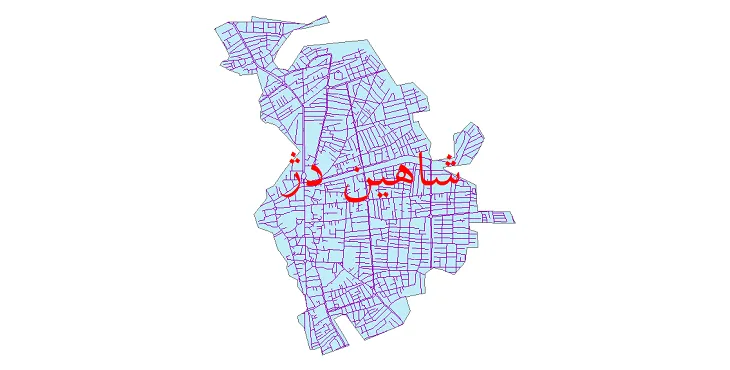 جدیدترین نقشه شیپ فایل شبکه معابر شهر شاهین دژ + pdf