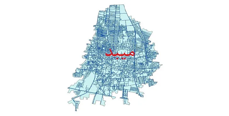 جدیدترین نقشه شیپ فایل شبکه معابر شهر میبد + pdf