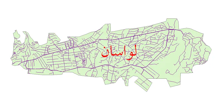 جدیدترین نقشه شیپ فایل شبکه معابر شهر لواسان + pdf