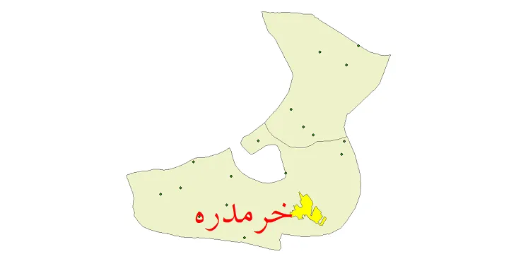 شیپ فایل تقسیمات سیاسی شهرستان خرمدره + فایل pdf