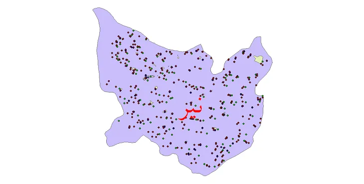 شیپ فایل جمعیت نقاط شهری و روستایی شهرستان نیر از سال 1335 تا 1395